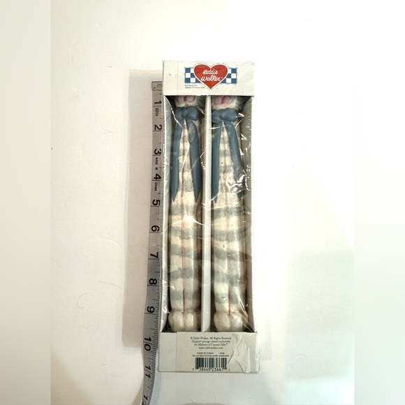 NIB Vintage Eddie Walker Taper Cat Candles White, Blue, Gray Country Decor - Picture 3 of 4